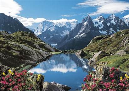 France Chamonix Mountain Lake Wallpapers Valley Blanc