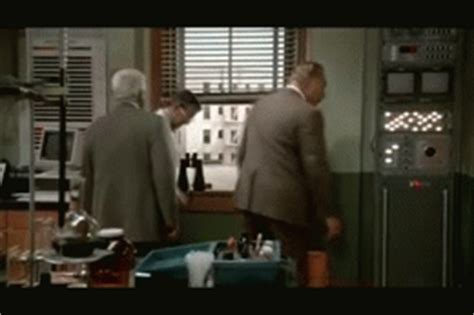 IRTI Funny GIF Tags Naked Gun Frank Drebin Leslie Nielsen Walking Around Door Set