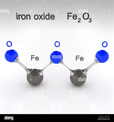 Molecule 3d Illustration Iron Oxide Stock Photo Alamy