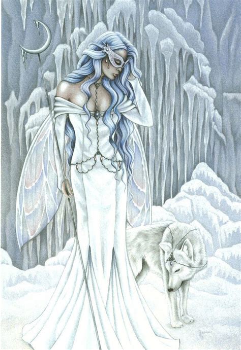 Jessica Galbreth Print Tempest Of Ice Fairy Wolf Snow Fairy Art Fairy Artwork Fantasy Fairy