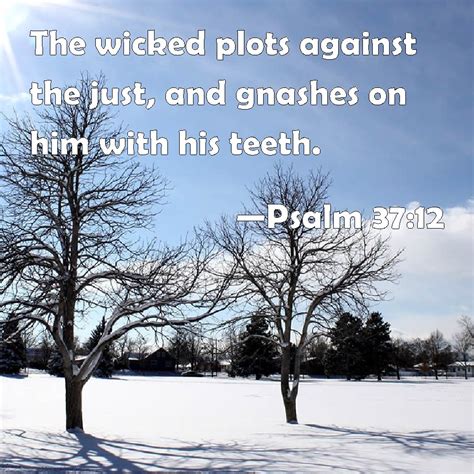 Psalm 3712 The Wicked Plots Against The Just And Gnashes On Him With
