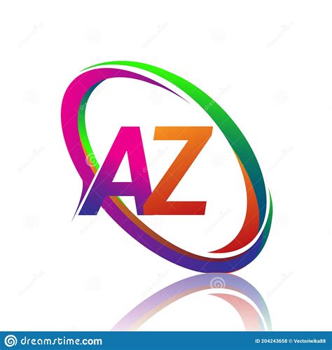 Design De Logotipo De Letra Az Para Nome De Empresa Swoosh Colorido