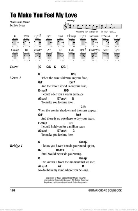 To Make You Feel My Love Sheet Music For Guitar Chords Pdf