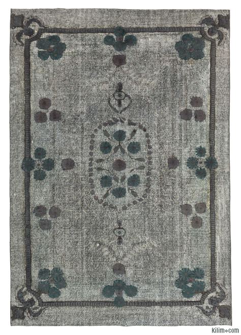 K0010647 Hand Carved Over Dyed Rug Overdyed Vintage Rugs And
