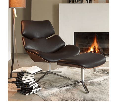 From retro to contemporary design. Scandinavian Design Shrimp Lounge Chair , Leather Cor ...