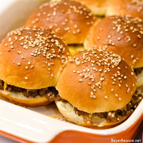 Hawaiian Roll Hamburger Sliders Recipe Is A Loose Meat Cheeseburger