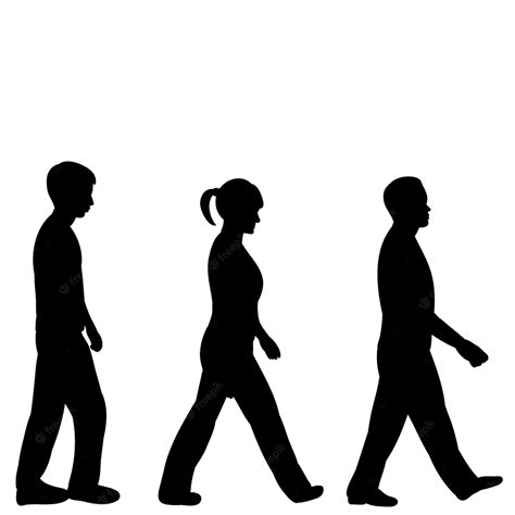 Premium Vector Vector Isolated Silhouette Of Walking People