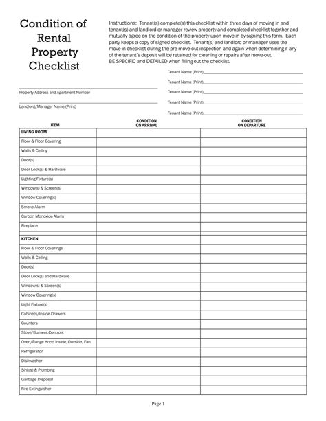 Rental Checklist 11 Examples Format Pdf Examples