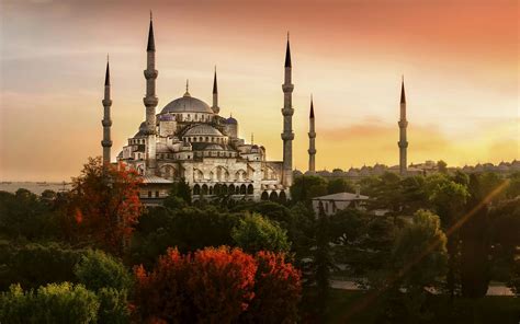 Wallpaper Sultan Ahmed Mosque Istanbul Turkey Mosque City