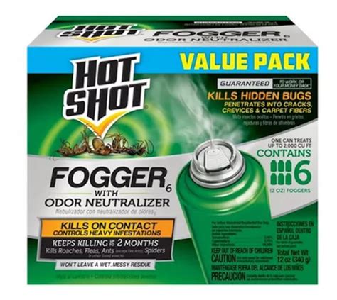 Hot Shot Fogger Mata Cucarachas E Insectos 330gr 6 Latas Envío gratis