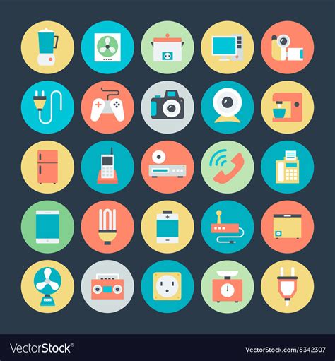 Electronics Icons Royalty Free Vector Image Vectorstock