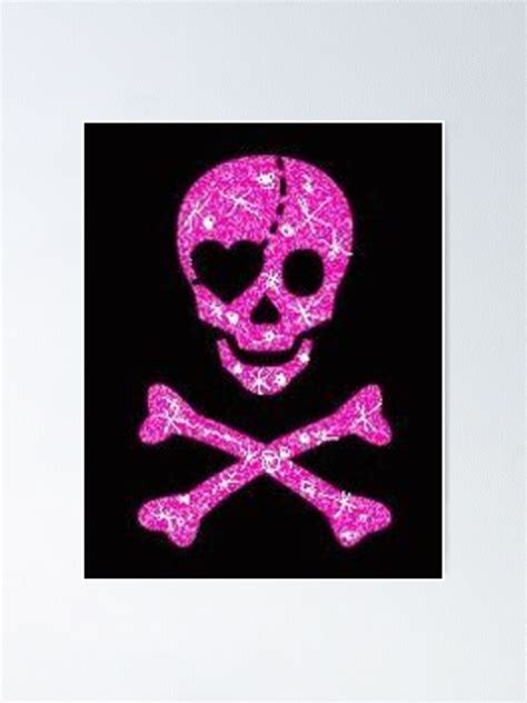 Y2k Pink Skull Aesthetic Poster For Sale By Elinguinness Redbubble