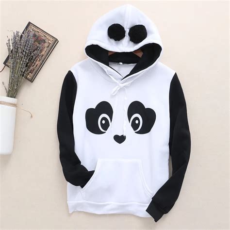 Buy New Cute Womens Panda Fleece Pullover Hoodie