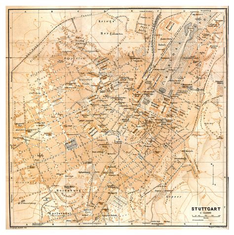 Stuttgart from mapcarta, the open map. Large old map of Stuttgart city | Stuttgart | Germany ...