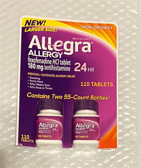 Allegra Allergy 180mg 24 Hour Relief 45 Tablets Pack Of 2 For Sale
