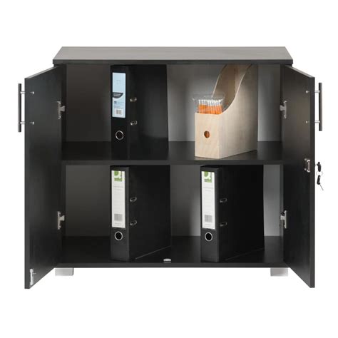 Sd Iv07 Black 2 Door Storage Cabinet Locking Doors 750mm
