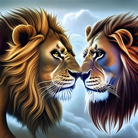 Two Lions Ai Generated Artwork Nightcafe Creator