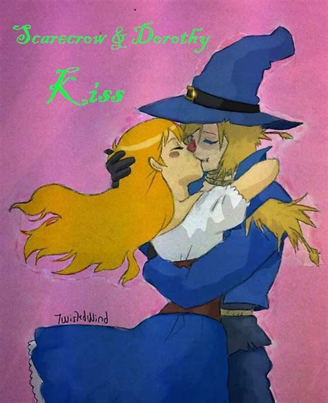 Dorothy And Scarecrow With Their Romantic Kiss Of Their Romance