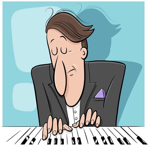 Pianist Playing The Piano Cartoon Illustration 1942270 Vector Art At