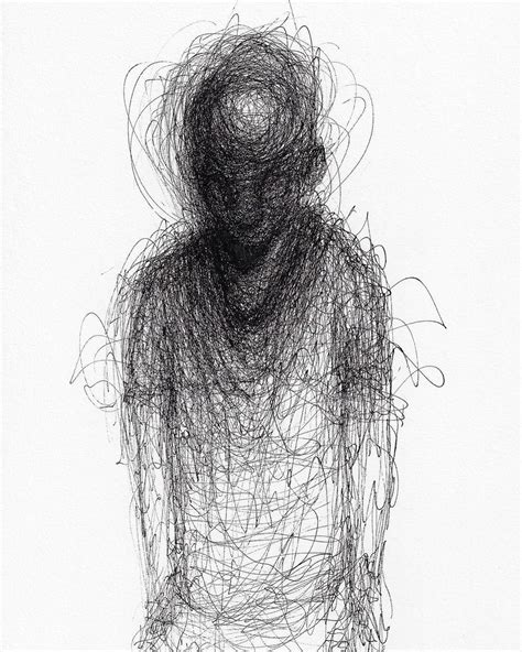 Scribbled Portraits Of Brooding Figures By Adam Riches Dark Art
