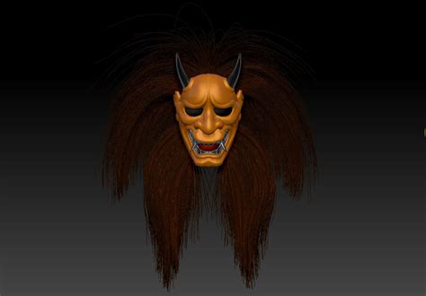 japanese demon mask 3d obj