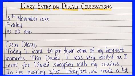 Diary Entry On Diwali Celebrations Essentialessaywriting Diary