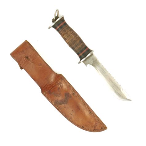 Original Wwii Eg Waterman Egw Leather Grip Survival Knife With Persona