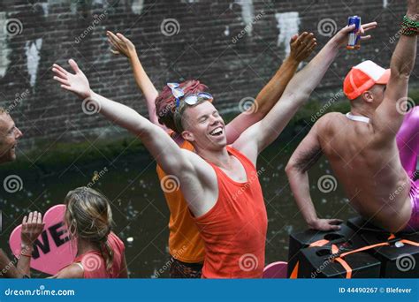 gay pride canal parade amsterdam 2014 editorial photography image of attracts canal 44490267