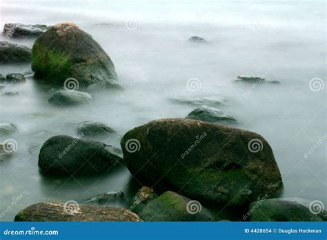 Rocks In Mist Stock Photo Image Of Stones Coast Still 4428654