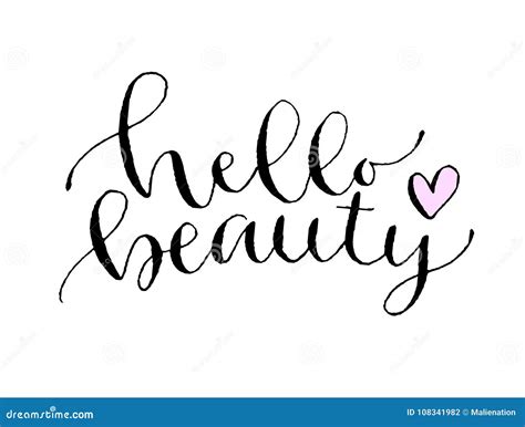 Hello Beauty Handwritten Greeting Card Printable Quote Template