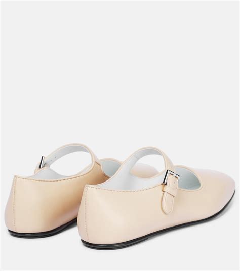Ava Leather Ballet Flats In White The Row Mytheresa