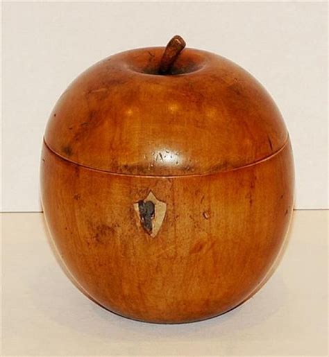 Georgian Style Carved Wood Apple-Form Tea Caddy for Sale at Auction on 