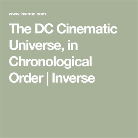 Dceu Timeline The Dc Cinematic Universe In Chronological Order