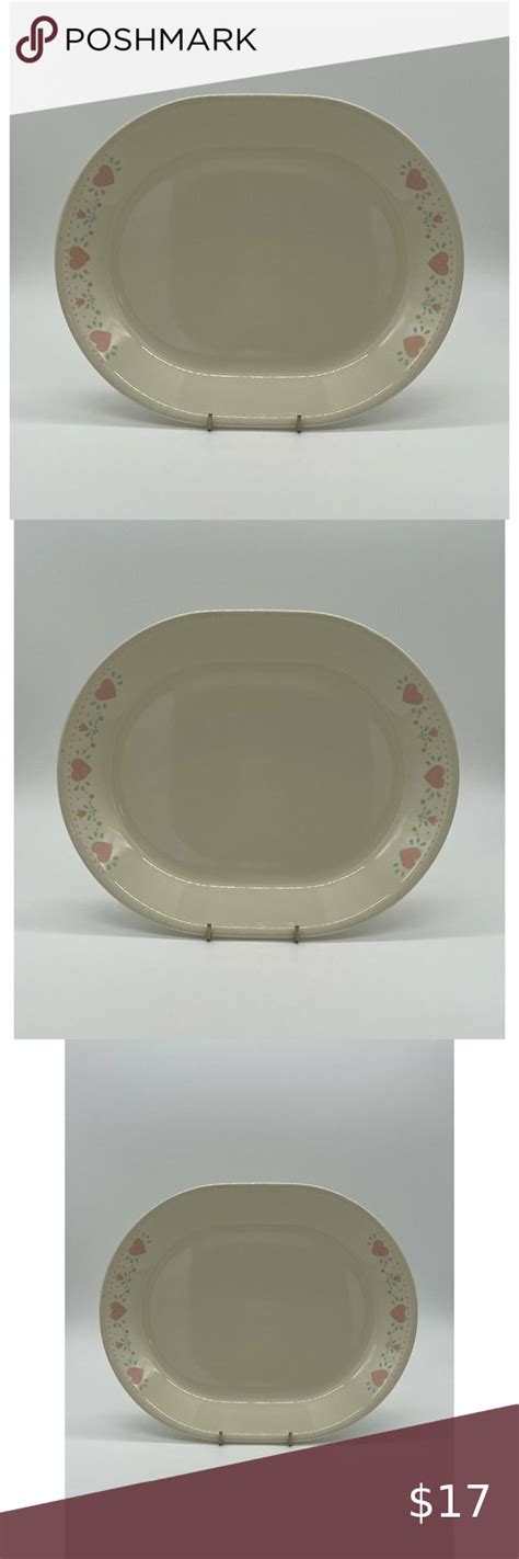 Corning Corelle Sandstone Forever Yours 12 Oval Tray Plate Serving Platter