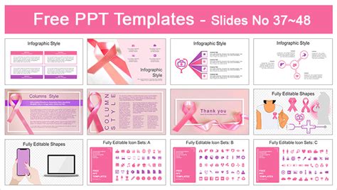 Breast Cancer Pink Ribbon Powerpoint Templates For Free