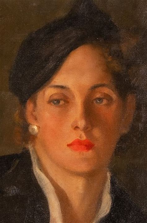 Portrait Of A Lady Oil On Canvas C1930 By Js Watkins C1930 Lauder