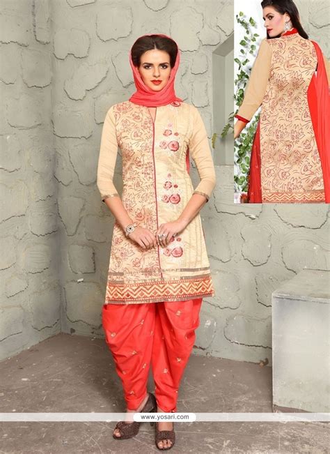Buy Magnificent Peach Embroidered Work Punjabi Suit Punjabi Patiala Suits