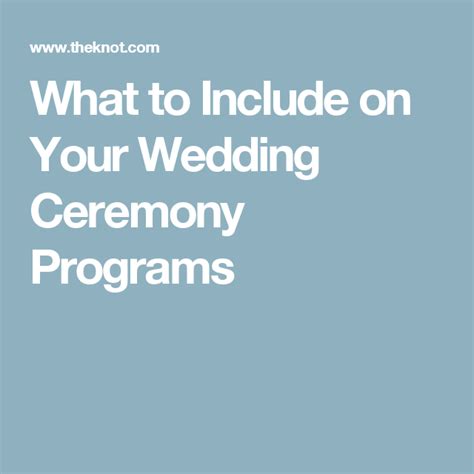 What To Include On Your Wedding Ceremony Programs Wedding Ceremony