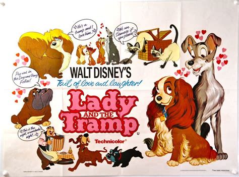 Disney Movie Posters Lady And The Tramp Film Posters Vintage