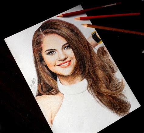 Colored Pencil Drawing Of Selena Gomez By Basudha Roy Colored Pencil
