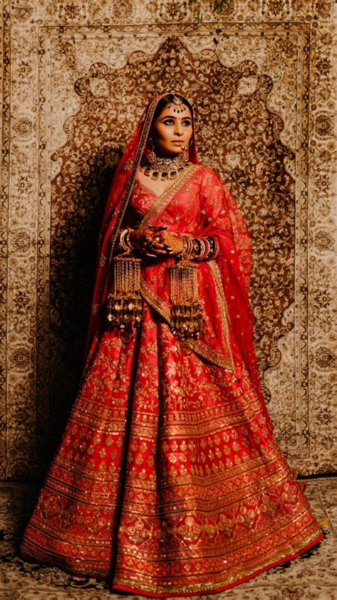 Sabyasachi Bride Red Bridal Dress Latest Bridal Lehenga Indian