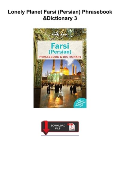 Download⚡️pdf ️ Lonely Planet Farsi Persian Phrasebook And Dictionary 3