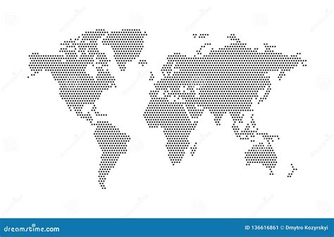 Abstract Vector World Map World Map Of Dot Vector Illustration Stock