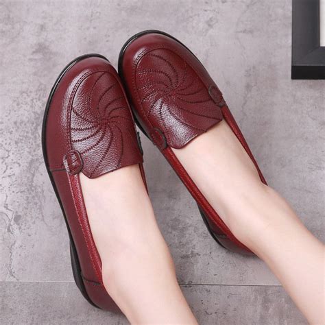 Leather Stitching Comfortable Flat Casual Shoes Casual Shoes Women