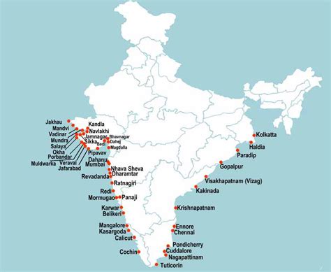 Indian Sea Ports Biggest Map Largest Transport 99 Full Details