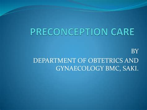 Preconception Care Ppt