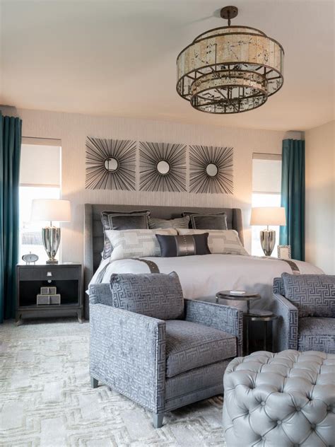 Contemporary Metallic Master Bedroom With Seating Area Hgtv