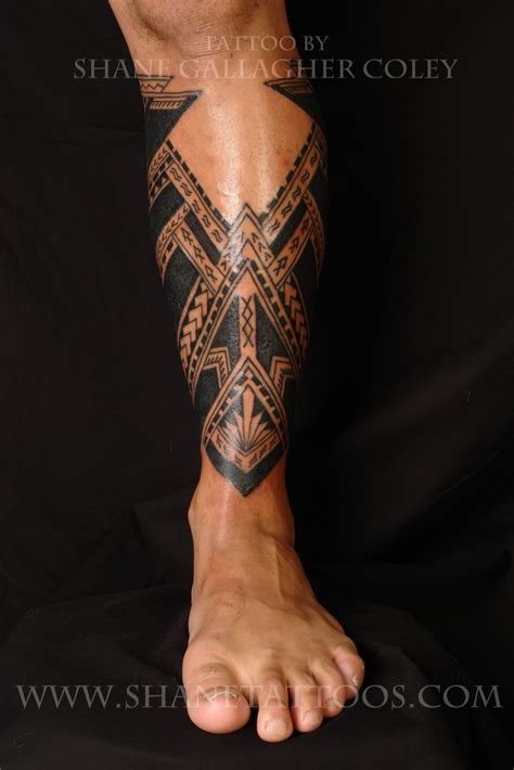 MAORI POLYNESIAN TATTOO: Samoan Calf Tattoo