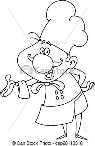 Affordable and search from millions of royalty free images, photos and vectors. Vector - Outlined friendly chef - stock illustration, royalty free illustrations, stock clip art ...