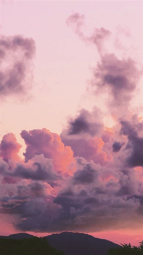 Wallpaper Sky Pink Violet Clouds Aesthetic With